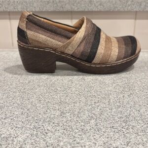BOC Born Nadiyya striped canvas clogs